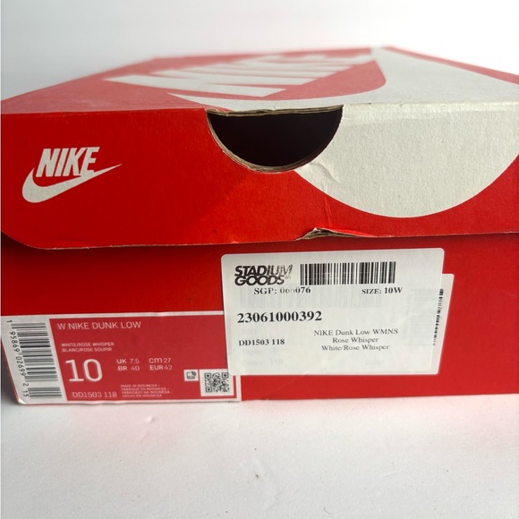 White/Rose whisper women’s Nike Dunk low-size 10 - Picture 8 of 9